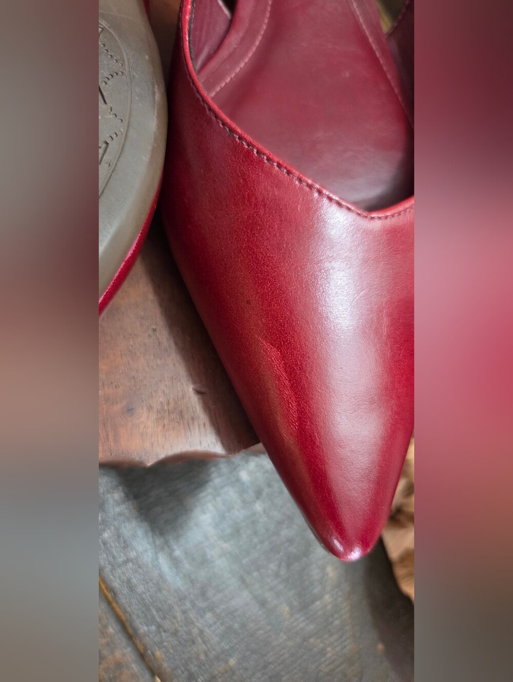 Arezzo Leather burgundy Flat Shoes NWOT Size 7B - Picture 9 of 10